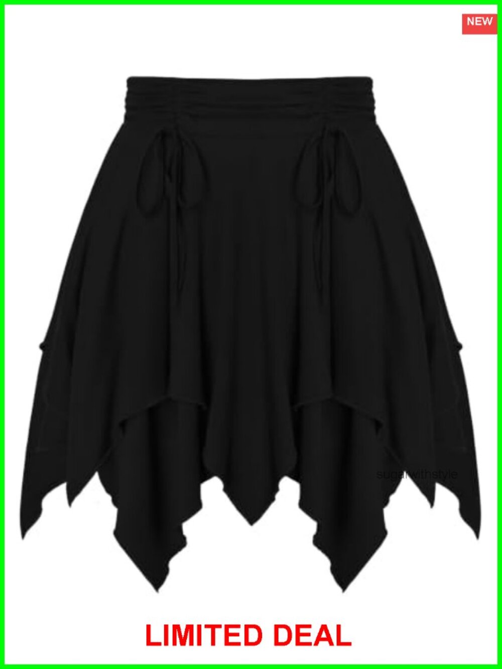 Renaissance Pirate Skirt Asymmetrical Handkerchief Hem High Waist Festival